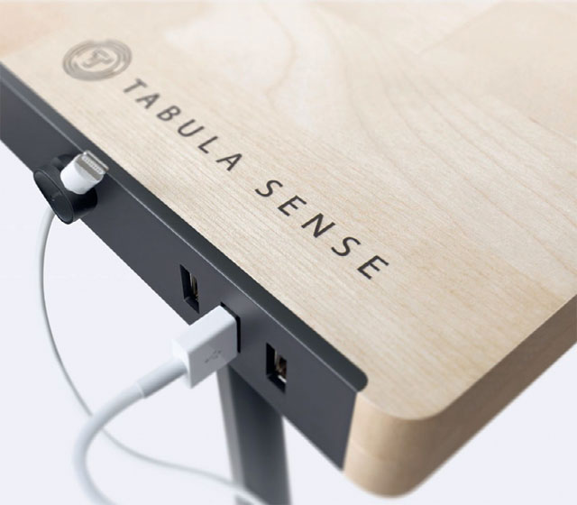 Все столы Tabula Sense оснащены встроенными беспроводными зарядными устройствами, блоком для проводной подзарядки телефонов и планшетов, несколькими USB-гнёздами
