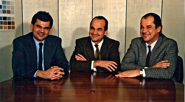 1982 год. Братья Эггер слева направо: Эдмунд, Фритц и Михаэль. Дети следуют по стопам отца, выбирая при этом собственный путь